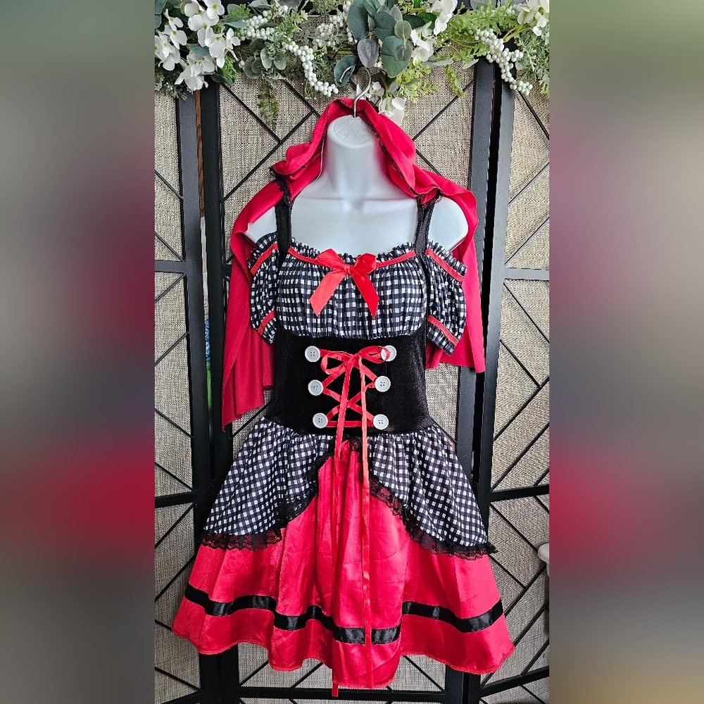 Little Red Riding Hood Halloween Costume Cosplay Outfit | Women's Size S (4-6) - Picture 7 of 7